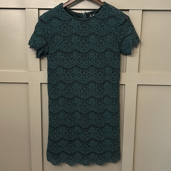Lulus Dresses & Skirts - Lulus Take Me to Brunch Dark Green Lace Shift Dress Size Small